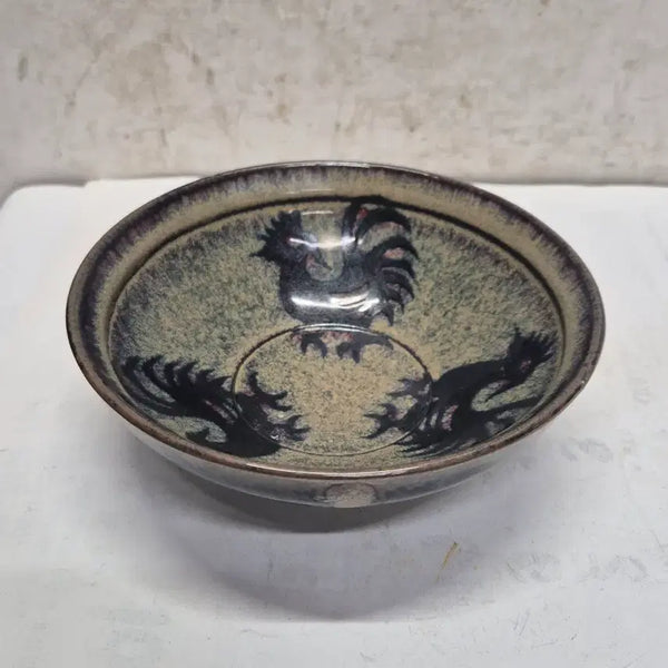 [BUNJANG] Antique Celadon Porcelain Bowl with Chicken Motif / [도자기공주골동품] 닭문양 도자기완 중국도자기 (567번)+++ 네