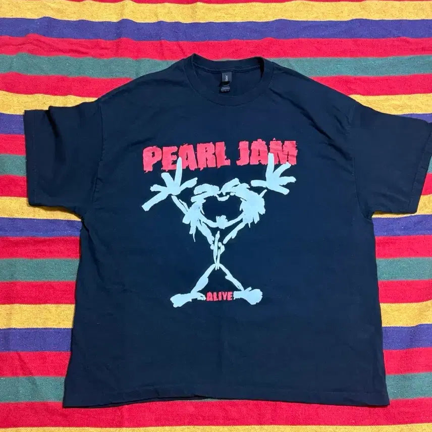 [BUNJANG] Pearl Jam Stickman Band T-Shirt / 펄잼 스틱맨 밴드티 반팔