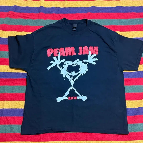 [BUNJANG] Pearl Jam Stickman Band T-Shirt / 펄잼 스틱맨 밴드티 반팔