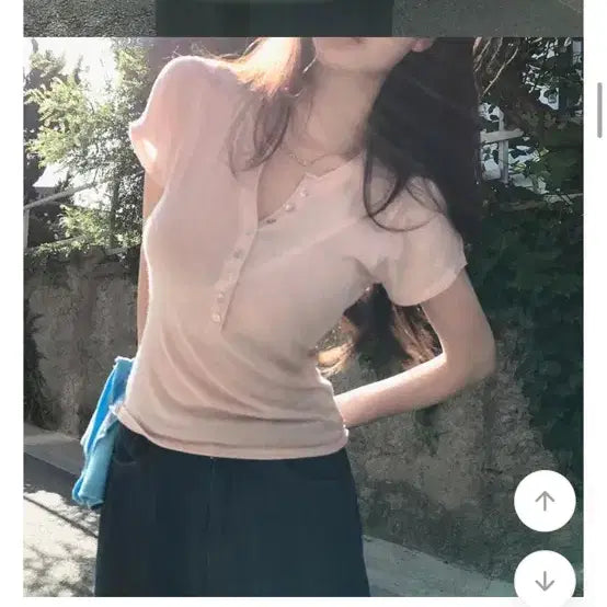 [BUNJANG] Kch Made Button Short Sleeve Knit / 크치 메이드 버튼 반팔 니트