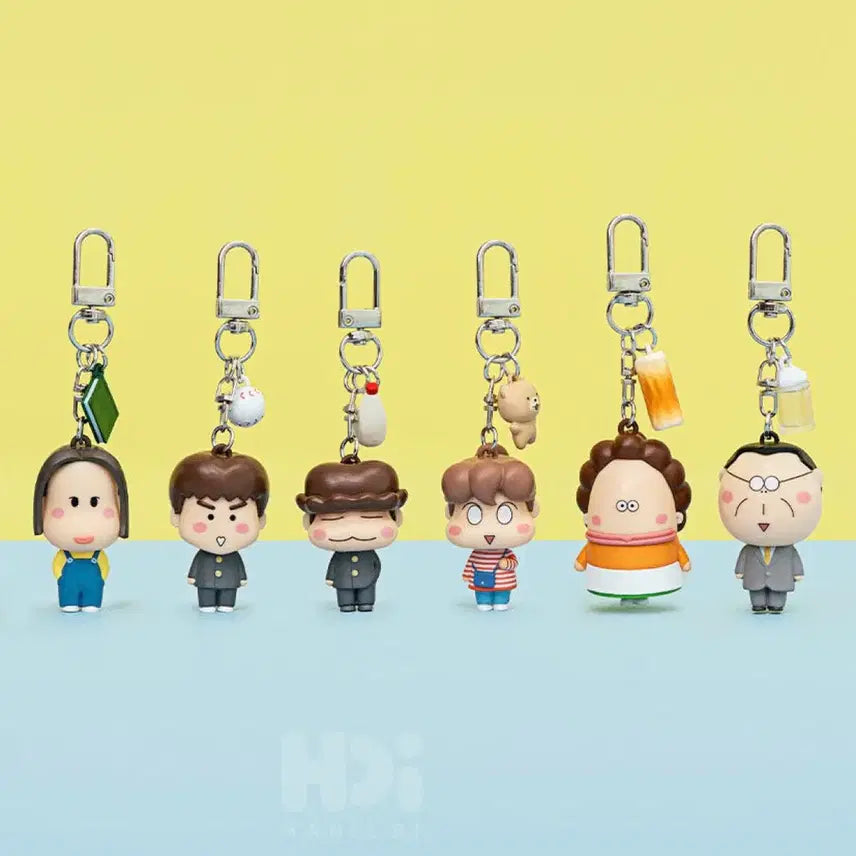 [BUNJANG] Atashin'chi Random Figure Keychain Gacha Set (6 Types) / 아따맘마 랜덤피규어 키링 가챠 6종 세트