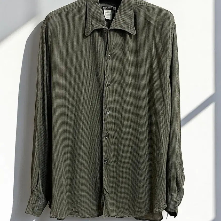 [BUNJANG] Giorgio Armani Micro Check Shirt / 조르지오 아르마니 체크 셔츠