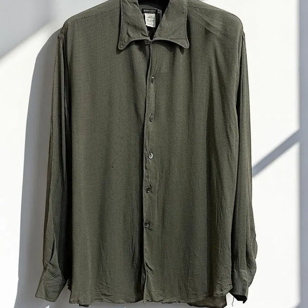 [BUNJANG] Giorgio Armani Micro Check Shirt / 조르지오 아르마니 체크 셔츠