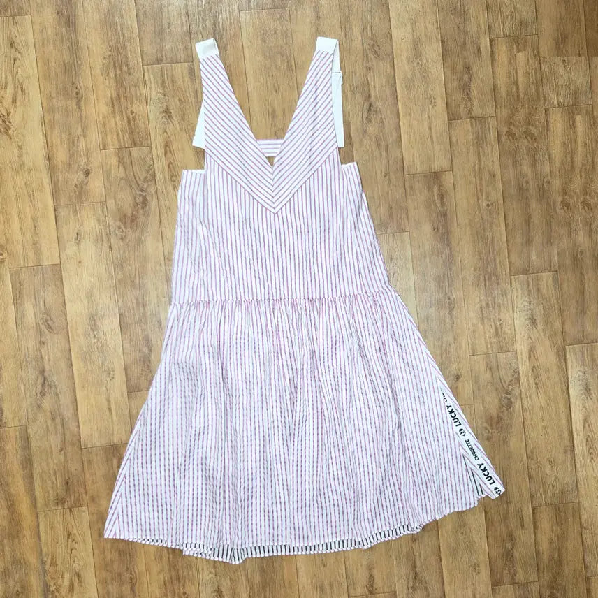 [BUNJANG] LUCKYCHOUETTE V-Neck Stripe Dress / 럭키슈에뜨(LUCKYCHOUETTE) V넥 스트라이프 원피스 프리사이즈