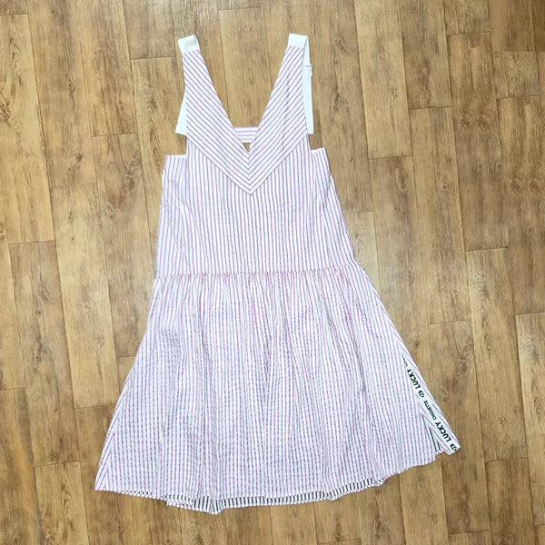 [BUNJANG] LUCKYCHOUETTE V-Neck Stripe Dress / 럭키슈에뜨(LUCKYCHOUETTE) V넥 스트라이프 원피스 프리사이즈