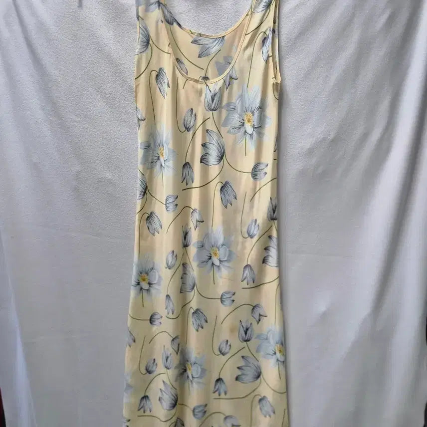 [BUNJANG] Yellow Floral Sleeveless Mini Dress (S) / 꽃무늬 민소매 원피스S