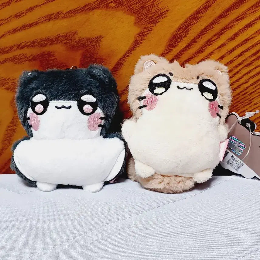 [BUNJANG] Squirrel Bamong & Flying Squirrel Kkamong 8cm Keyring Doll Set / 다람쥐 밤몽이&날다람쥐 깜몽이 8센치 키링인형 세트
