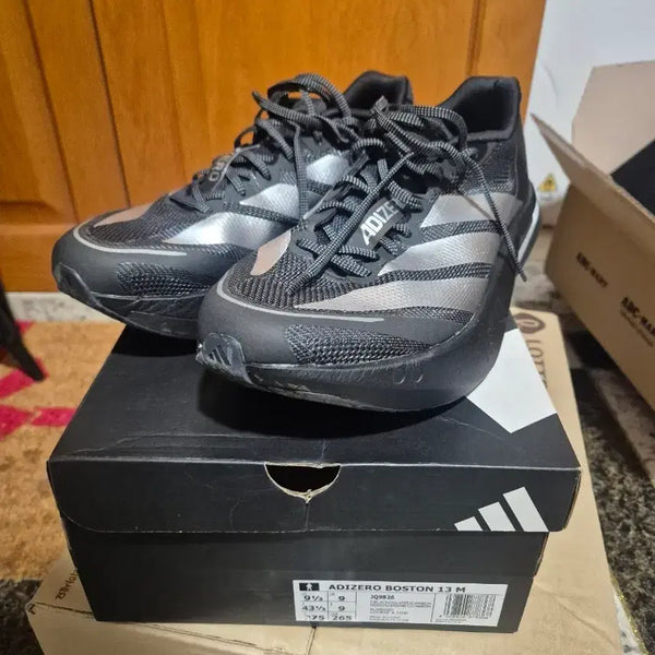 [BUNJANG] Adidas Boston 13 Black Silver Running Shoes (275) / (1회착) 아디다스 보스턴 13 블랙 실버 275