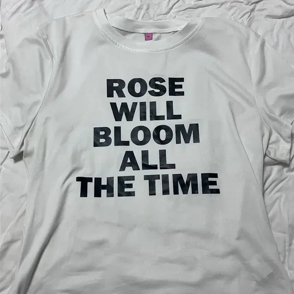 [BUNJANG] White Logo Print Short Sleeve T-Shirt / 흰색 로고 프린팅 반팔 티셔츠