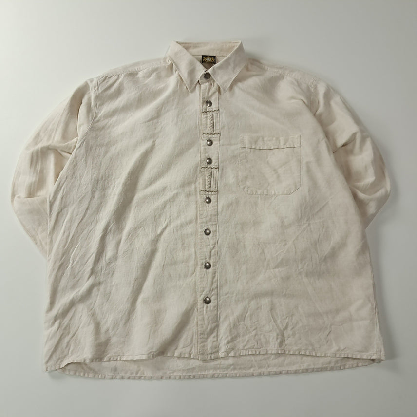 [BUNJANG] Hammerschmid 90s Traachten Pin Tucks Ivory Cream Shirt / CA433 3XL 하메르슈미트 90s 트라흐텐 핀턱 아이보리크림 셔츠 남방