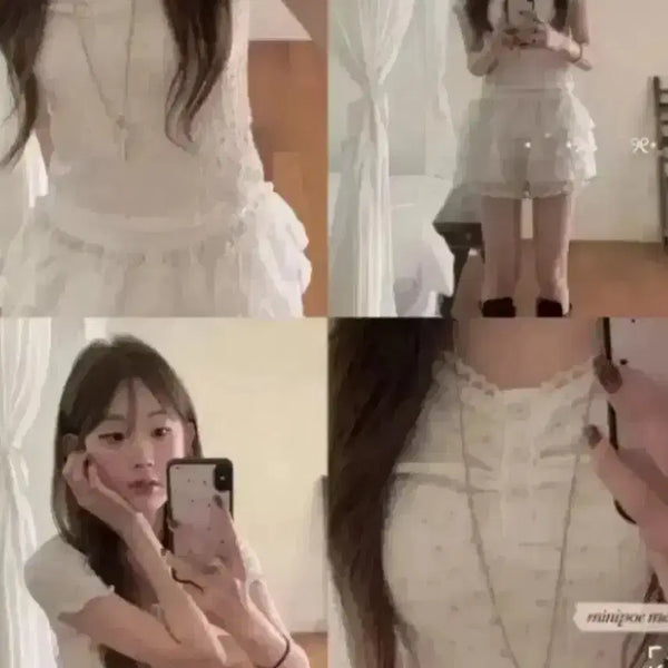 [BUNJANG] MINIPOE Lace Flora T-Shirt / 미니포에 키프 레이스 플로라 티셔츠 당일배송