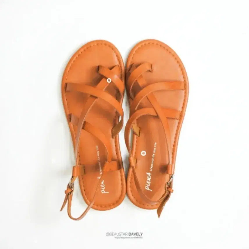 [BUNJANG] Fiera Strap Sandals Orange / 피에라 스트랩 샌들 오렌지