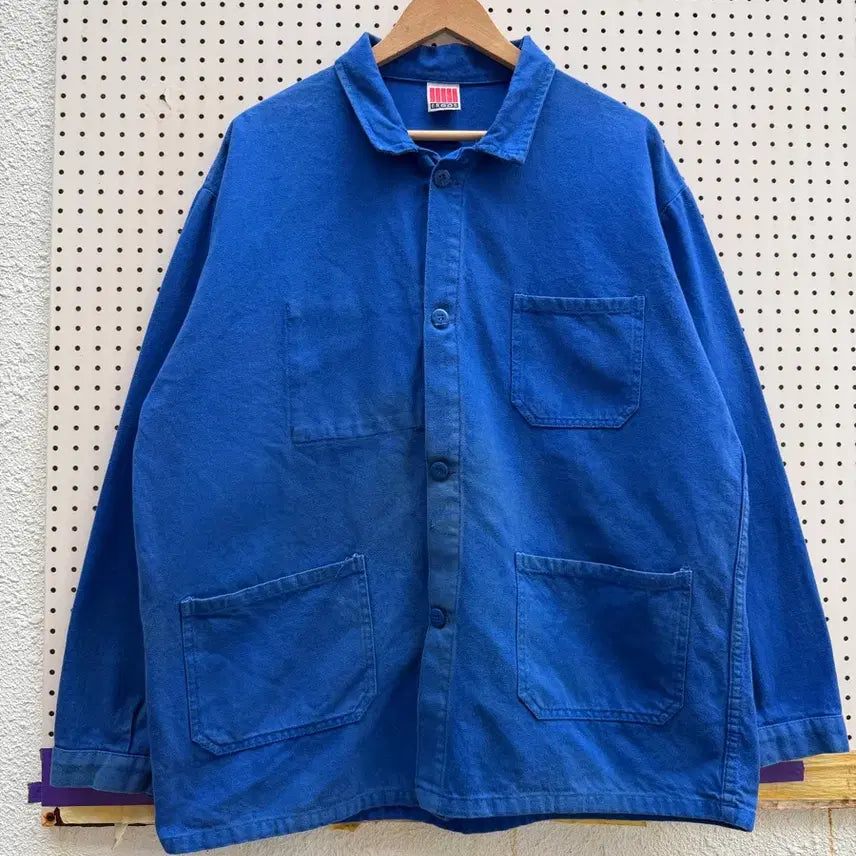 [BUNJANG] Ergos French Work Jacket Faded Blue Vintage / NATURAL FADED 90s ERGOS FRENCH 프렌치워크자켓