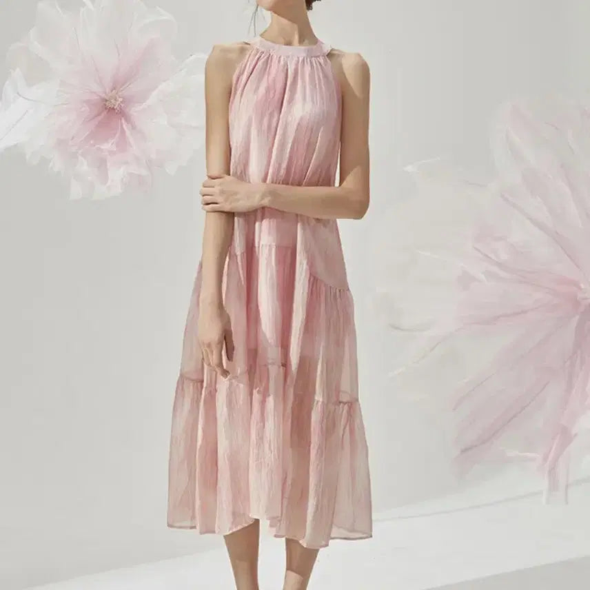 [BUNJANG] Bikini Vander Rendezvous Halter Ribbon Tiered Long Summer Dress / 비키니밴더 랑데부 홀터 리본 티어드 롱 여름원피스 휴양지