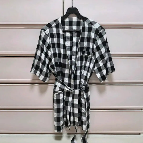 [BUNJANG] Checkered Belted Jacket - New / 체크 허리띠자켓 새상품