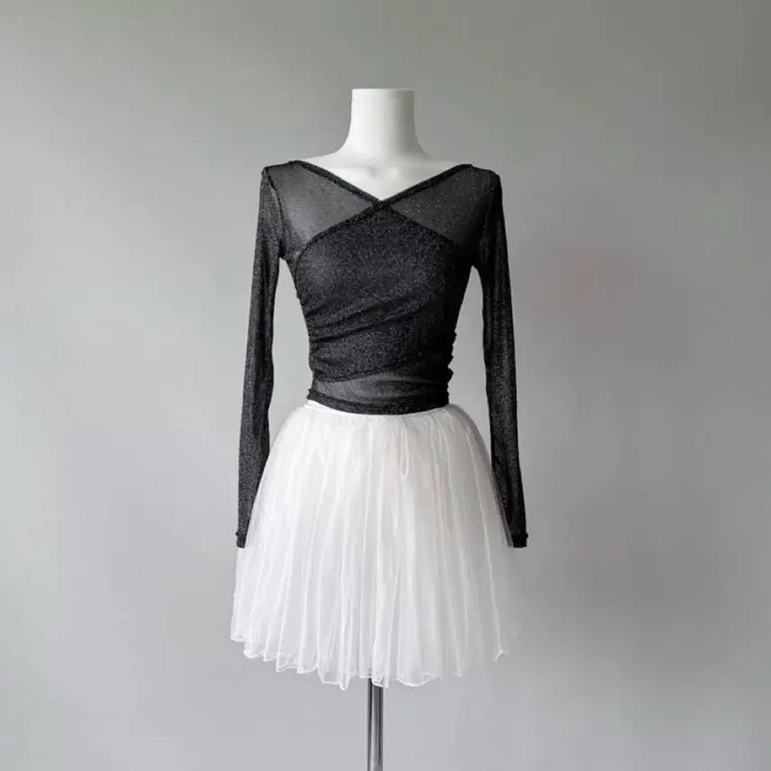 [BUNJANG] Yura Ballet Summer Warmer Top Black / 유라발레 탑 여름워머 블랙