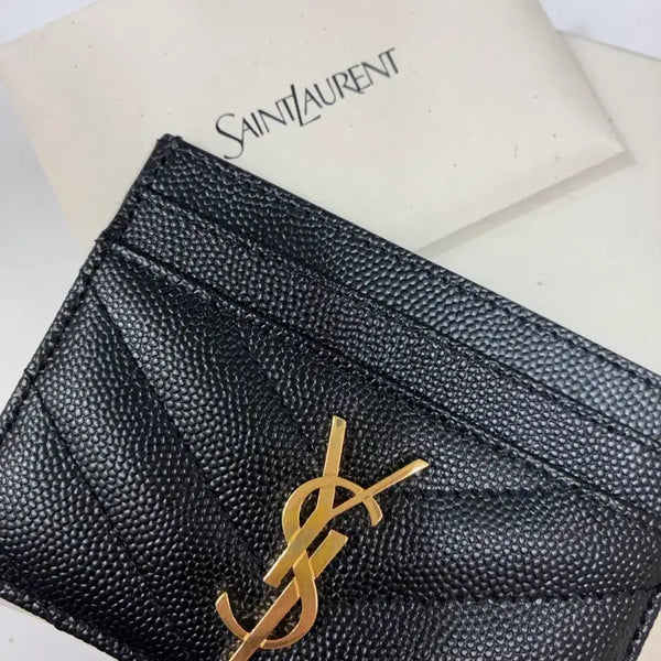 [BUNJANG] Saint Laurent Gold-Tone Monogram Card Holder / 입생로랑 카드지갑 금장