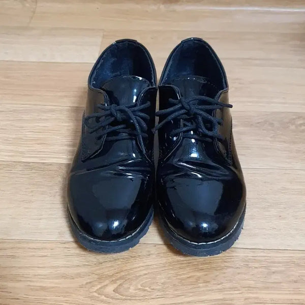 [BUNJANG] Black Patent Leather Oxford Derby Shoes (230) / 블랙 옥스포드 에나멜 더비슈즈 230
