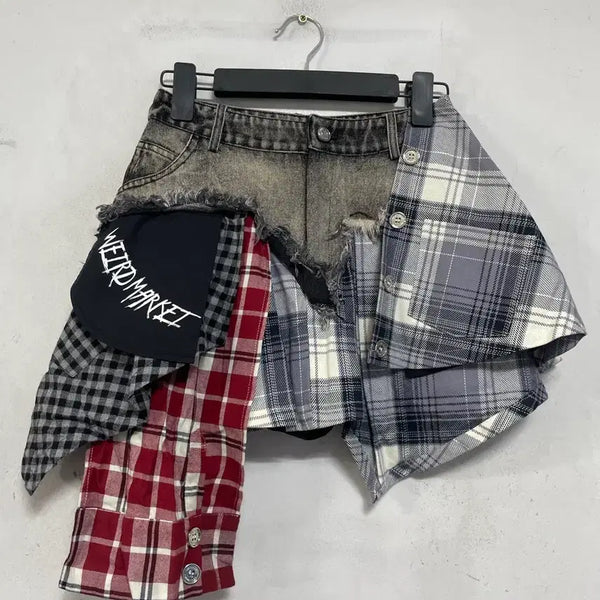 [BUNJANG] Weird Market Play Patch Denim Skirt / 특가새)Weird Market 패치 스커트.플레이 패치 데님 스커트.웨어드 마켓