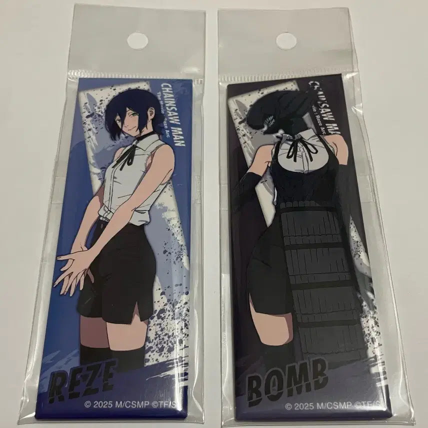 [BUNJANG] Chainsaw Man Denji & Power Long Square Badge Bundle (Sealed) / 체인소맨 레제&밤 롱스퀘어 뱃지 일괄 (미개봉)