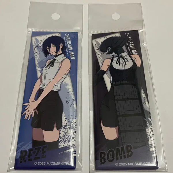 [BUNJANG] Chainsaw Man Denji & Power Long Square Badge Bundle (Sealed) / 체인소맨 레제&밤 롱스퀘어 뱃지 일괄 (미개봉)