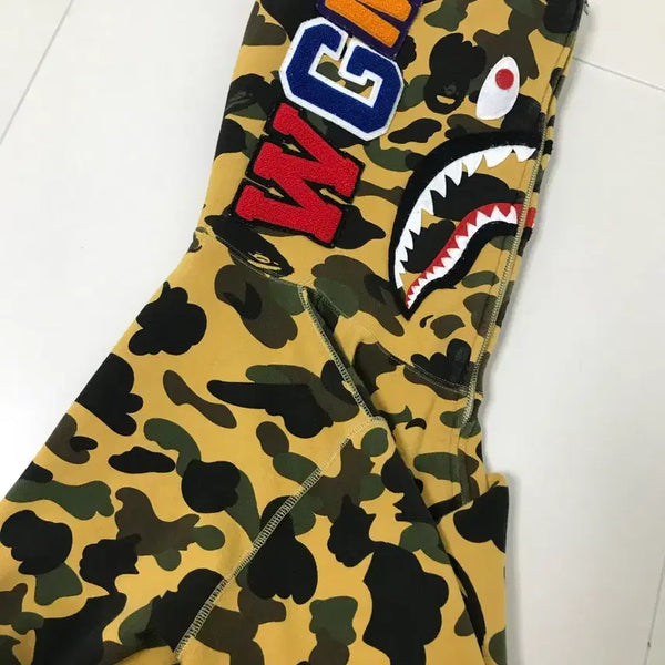[BUNJANG] BAPE Shark Hoodie Yellow M / 베이프 샤크 후드집업 황계 m