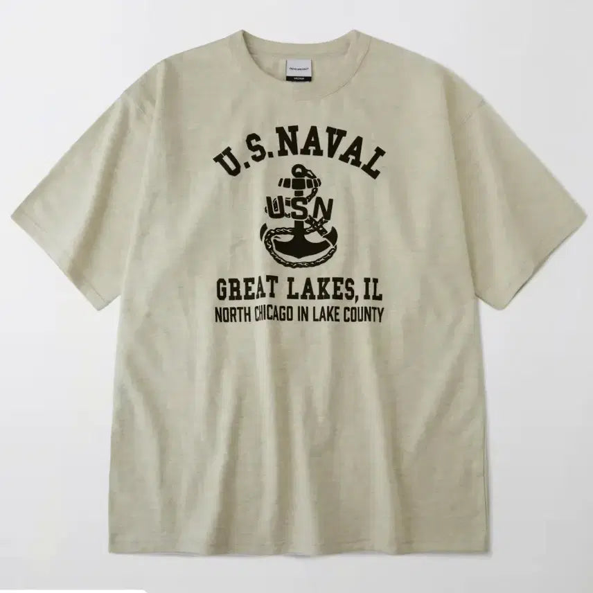 [BUNJANG] Outstanding Anchor T-Shirt Beige / 아웃스탠딩 앵카티셔츠