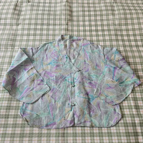 [BUNJANG] Floral Print Modern Hanbok Jacket / 49ㅡ화사한 나염 개량저고리 ㅡ77