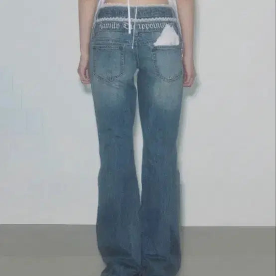 [BUNJANG] Sculptor Double Waist Bootcut Denim Mid Blue / 스컬프터 더블웨이스트 부츠컷 데님 미드블루