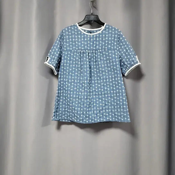 [BUNJANG] Punch Embroidery Linen Blouse / 펀칭 자수 헤지청 블라우스