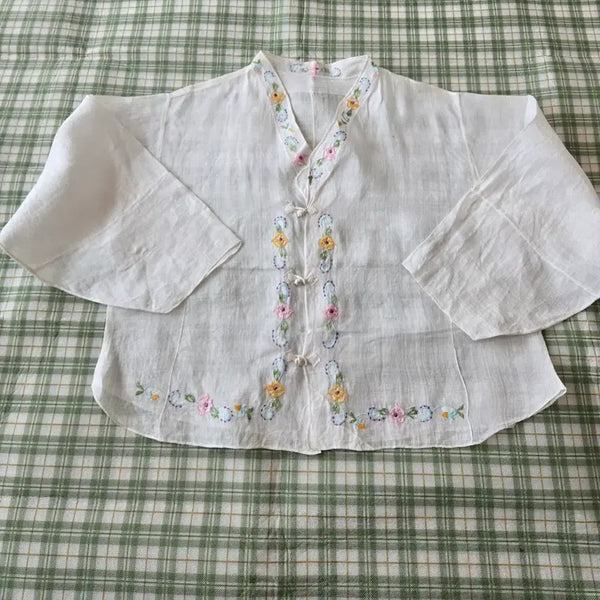 [BUNJANG] Silk Embroidered Jeogori / 49ㅡ모시 단정한 자수 저고리ㅡ77