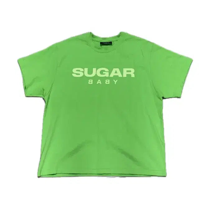 [BUNJANG] Tom's Birthday Sugarbaby Half T-Shirt Lime / 톰스벌스데이 슈가베이비 하프 티셔츠 라임