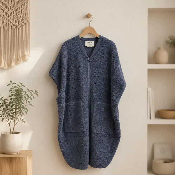[BUNJANG] System (Hansem) 2022 Wool Blend Boucle Zip-Up Long Vest / 한섬 시스템 2021 부클 울 집업 롱 베스트 F사이즈