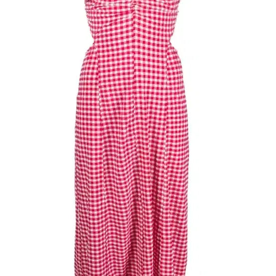 [BUNJANG] GANNI Gingham Check Cut-Out Maxi Dress / GANNI 깅엄체크 맥시원피스