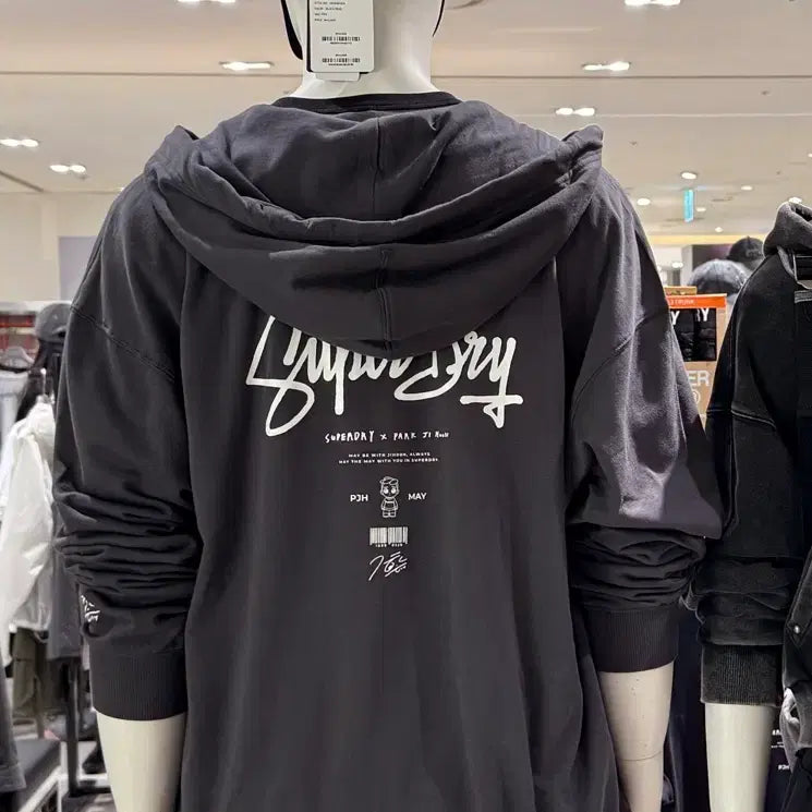 [BUNJANG] Park Jihoon Superdry Hoodie Black Large / park jihoon superdry hoodie black large