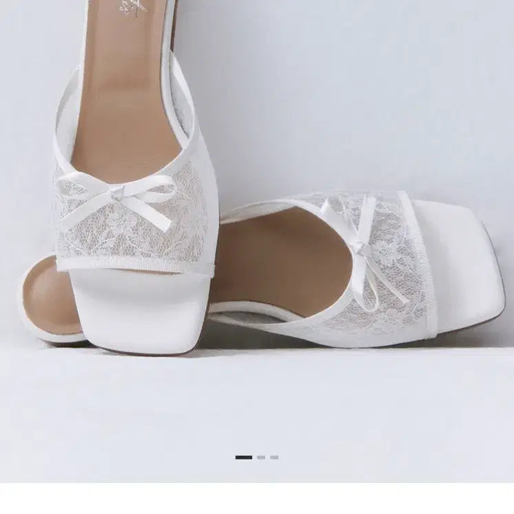 [BUNJANG] Dintz Lace Ribbon Mule - Size 240 / 더티스 레이스 리본 뮬 240