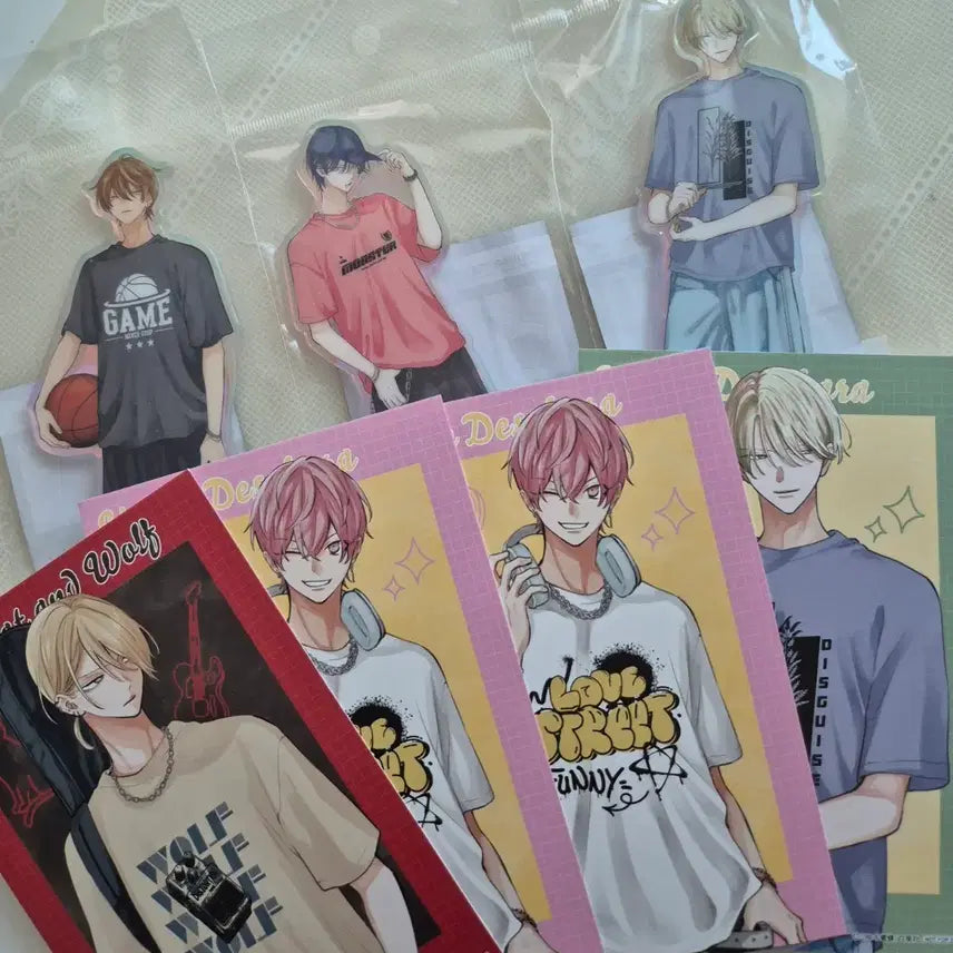 [BUNJANG] Miyuki Mitsubachi Fair Acrylic Stand & POB Bundle (Naruse/Kaya/Issei) / 미츠바치 미유키 작가님 페어 아크릴 및 특전 일괄(나루세/카야/잇세이)