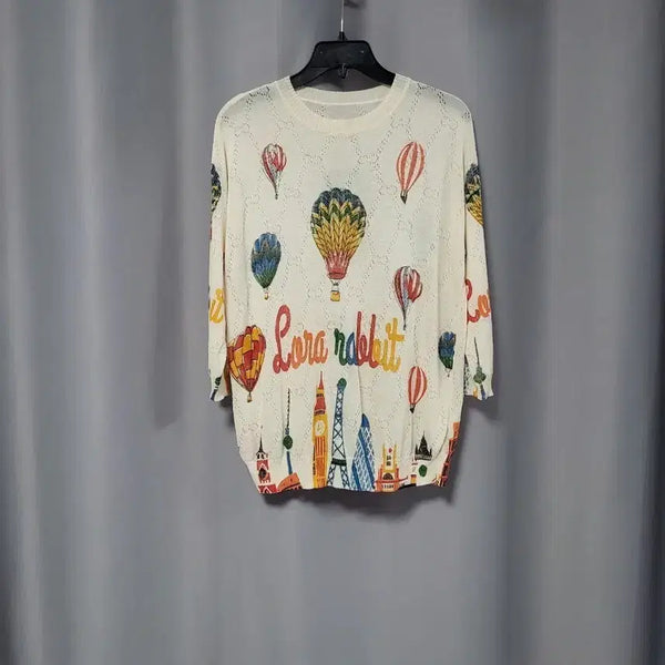 [BUNJANG] Hot Air Balloon Pattern Knit Sweater / 열기구 패턴 니트