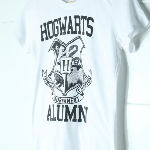[BUNJANG] Harry Potter Hogwarts T-Shirt White / W(S) 헤리포터 반팔 티셔츠 USA 흰색 해리포터 호그와트-H36324