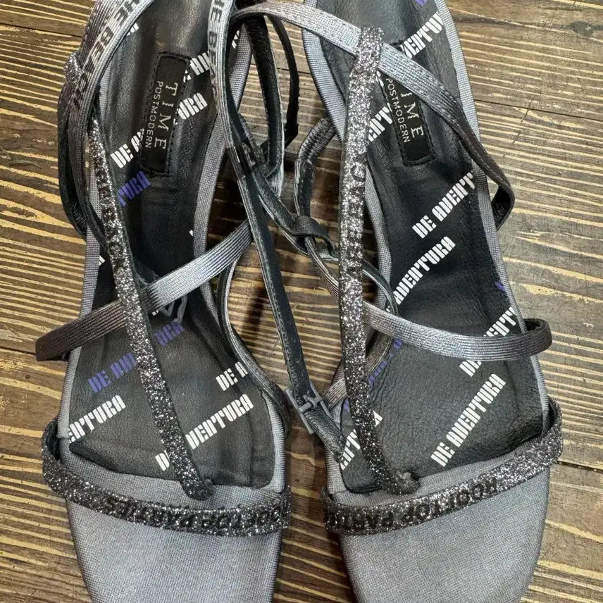 [BUNJANG] TIME Silver Glitter Strap Sandals (235) / 타임 새상품급 실버 글리터 스트랩 샌들 (235)