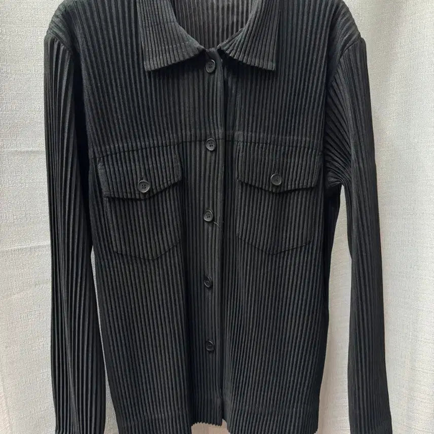 [BUNJANG] Pleats Mi Black Pleated Shirt Jacket (Size 100) / 플리츠미 새상품급 블랙 주름 셔츠 쟈켓 (100)