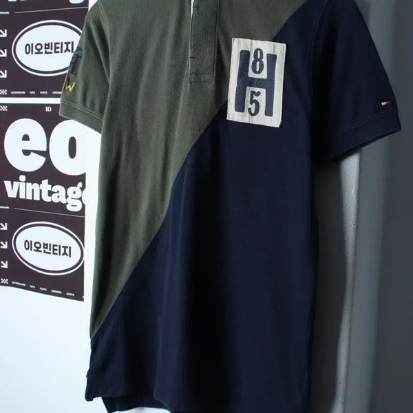 [BUNJANG] Tommy Hilfiger Colorblock Embroidered Rugby T-Shirt / W(S-M) 타미힐피거 반팔 카라 티셔츠 배색 자수 럭비-H36345