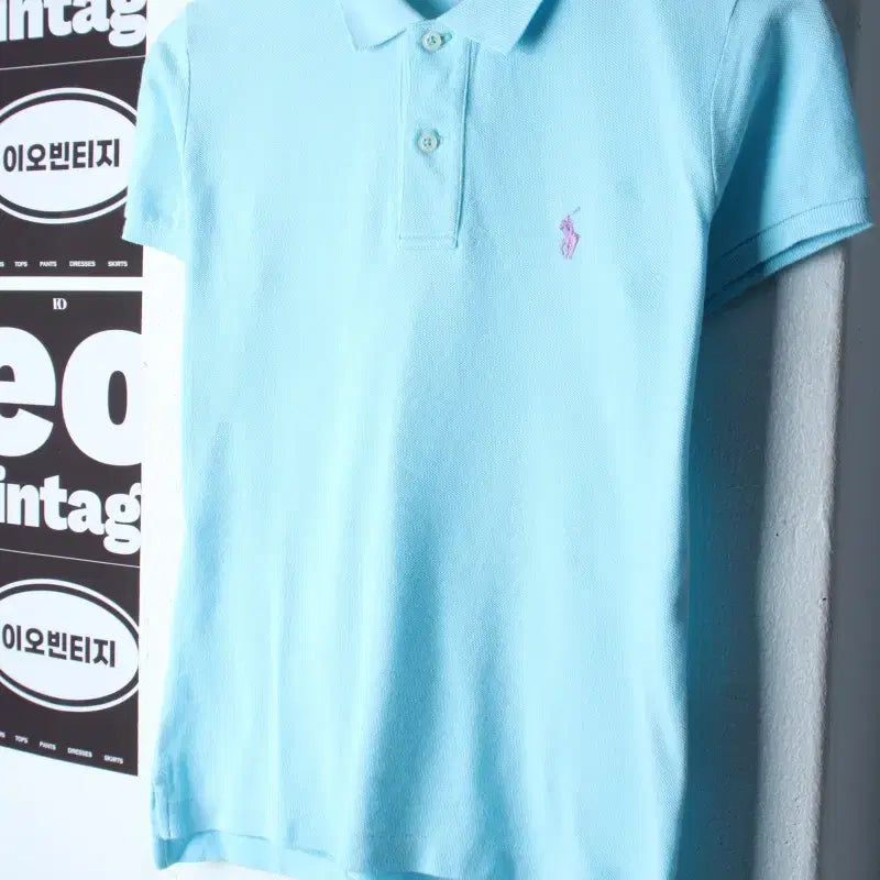 [BUNJANG] Polo Ralph Lauren Slim Fit Short Sleeve Polo Shirt Light Blue / W(M-L) 폴로 랄프로렌 반팔 카라 티셔츠 슬림핏 연블루-H36346