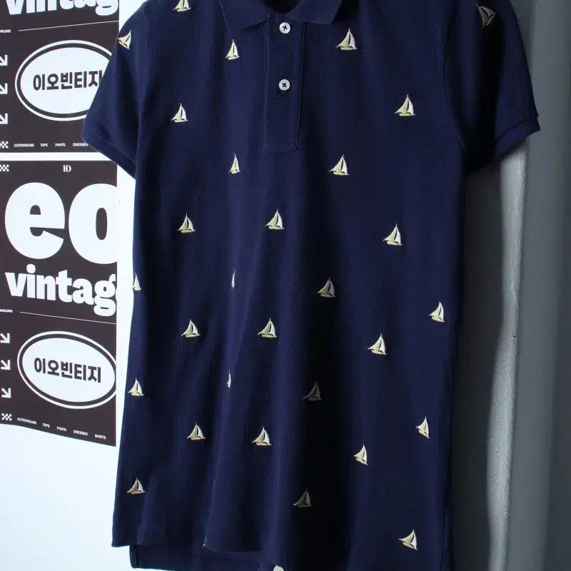 [BUNJANG] Polo Ralph Lauren Sun Fading Embroidered Pattern Short Sleeve Polo Shirt / W(M) 폴로 랄프로렌 반팔 카라 티셔츠 썬페이딩 자수패턴-H36347
