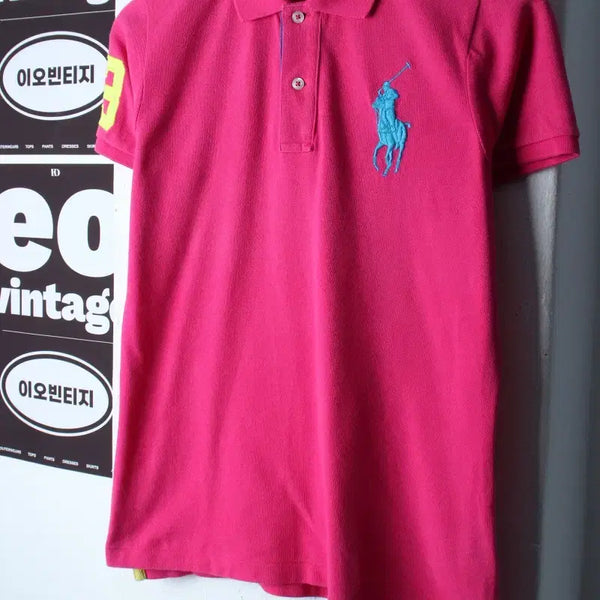 [BUNJANG] Polo Ralph Lauren Rugby Big Pony Short Sleeve Polo Shirt Pink / W(L) 폴로 랄프로렌 반팔 카라 티셔츠 럭비 빅포니 핑크-H36349
