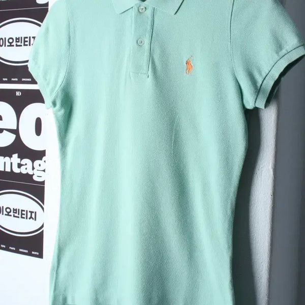 [BUNJANG] Polo Ralph Lauren Slim Fit Short Sleeve Polo T-Shirt Light Green / W(M-L) 폴로 랄프로렌 반팔 카라 티셔츠 슬림핏 연그린-H36355