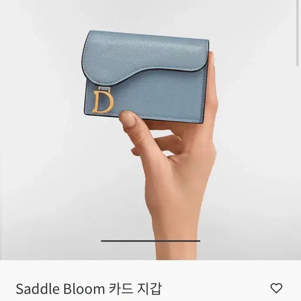 [BUNJANG] Dior Saddle Flap Card Holder Goat Skin Cloud Blue / 디올 새들 플랩 카드지갑