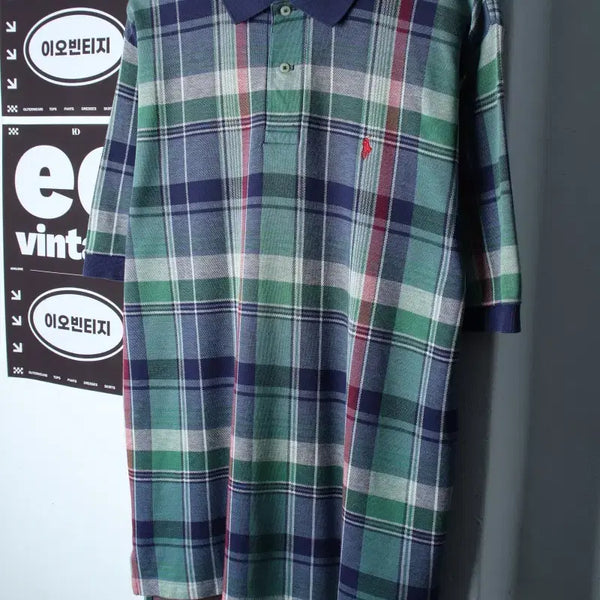 [BUNJANG] Polo Ralph Lauren Short Sleeve Polo Shirt USA Check / (L-2XL) 폴로 랄프로렌 반팔 카라 티셔츠 USA 체크-H36356