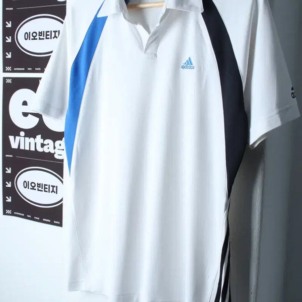 [BUNJANG] Adidas T-Shirt Golf Performance Three-Stripes - H36357 / (L-XL) 아디다스 반팔 카라 티셔츠 골프 기능성 삼선-H36357