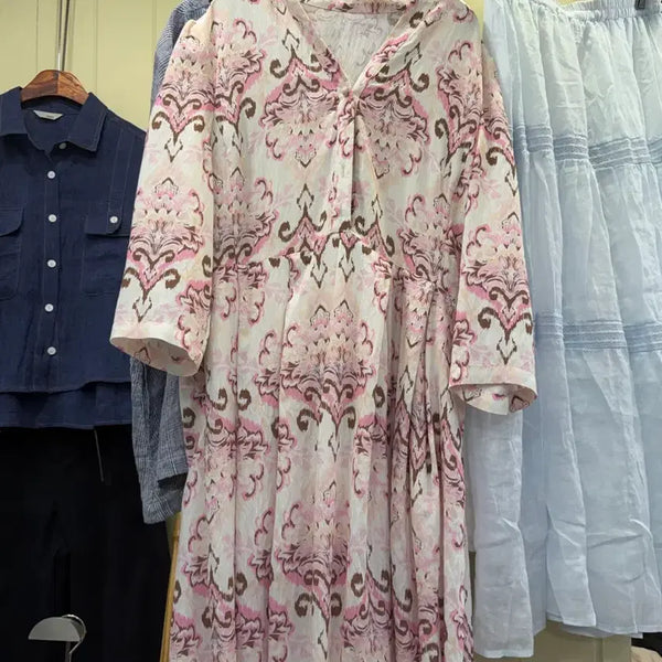 [BUNJANG] Ethnic Paisley V-Neck Long Dress / [새상품] 에스닉 페이즐리 V넥 롱원피스